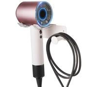 Soporte de pared para secador de pelo Unyqoos® fabricado en acero inoxidable SUS304, con montaje sin necesidad de taladrar, ideal para baños. Diseño universal (compatible con el 99% de los secadores),