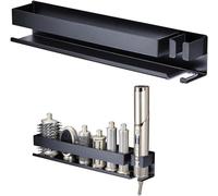 Soporte de pared para secadores de pelo y herramientas de estilismo Unyqoos®, color , de metal, para montaje sin necesidad de taladrar, con almohadilla de silicona, apto para diámetros de hasta 4,5 cm
