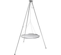 Soporte de parrilla de acero inoxidable de tres patas, modelo T-180S, con altura ajustable y patas regulables (70 cm de acero inoxidable)