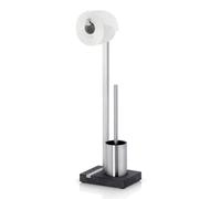Soporte de pie para papel higiénico con escobilla MENOTO, 65 cm, acero inoxidable mate, Blomus