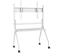 Soporte de pizarra inteligente de 65 a 86 pulgadas para pizarra blanca interactiva, soporte móvil con cuatro ruedas bloqueables, estable y fácil de mover para el hogar, oficina, escuela, aula (blanco)