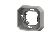 Soporte de placa impermeable Plexo Legrand para montaje empotrado, 1 posición, color gris