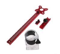 Soporte de ranura de fresado 4 en 1 para enrutador, guía de clavija, localizador de perforaciones para carpintería, base de aleación de aluminio grueso con desmontaje rápido (B)
