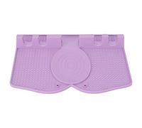 Soporte de silicona para utensilios, reposa cucharas antideslizante y resistente al calor con almohadilla para goteo, ideal para cucharas, pinzas y otros utensilios de cocina; (Púrpura claro)