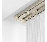 Soporte de techo de barra de cadena doble resistente, divisor de habitación de aleación de aluminio para espacios interiores, balcón, sala de estar y dormitorio, solución elegante para privacidad y