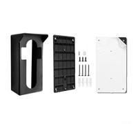Soporte de timbre sin taladro para timbre Arlo Essential, soporte de plástico ABS con clip de metal seguro, ángulo de visión personalizado, protección al aire libre, negro, 8,5 x 7 x 15,6 cm