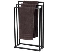 Soporte de toallas independiente - 3 brazos - Metal mate - Organizador para baño