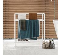 Soporte de toallas independiente, 3 niveles, blanco, 70x27x76 cm