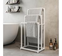 Soporte de toallas independiente con 3 barras, elegante y práctico para el baño