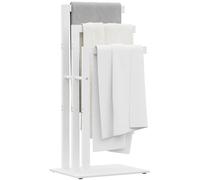 Soporte de toallas independiente de acero inoxidable con 3 barras - Blanco, 40x30x80 cm