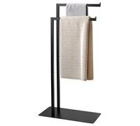 Soporte de toallas independiente - Estante para toallas de acero - Con 2 barras - Color - 81 cm de altura - Base robusta con pies de goma