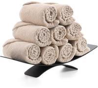 Soporte de toallas independiente Ibenzoa® de acero inoxidable cepillado – para toallas de invitados, ideal para baño y cocina, sin necesidad de taladrar, con espacio para toallas de mano y de papel, c