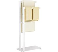 Soporte de toallas independiente Unyqoos® con doble barra, acero inoxidable, base rectangular con antideslizante, ideal para baño y cocina