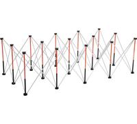 Soporte de trabajo plegable portátil, dimensiones 2455 x 1260 mm. Estructura de soporte plegable, capacidad de carga: 2724 kg