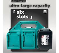 Soporte de transporte para baterías Makita de 18V con 6 ranuras, estuche organizador de almacenamiento para baterías, estante portátil para baterías con asa. 6PCS Mounted Holder