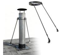 Soporte de tubo resistente, kit de soporte de chimenea de techo de pared con abrazadera y varilla, soporte de fijación de tubo de estufa de metal con tornillos, soporte universal para estufa al aire