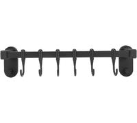Soporte de utensilios de cocina de acero al carbono para montaje en la pared, con barra para colgar ollas, tapas, cuchillos y tijeras, ideal para organizar la cocina sin necesidad de taladrar