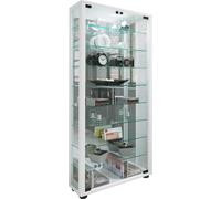 Soporte de vitrina de vidrio | vitrina Vidrio con vidrio de seguridad ESG | Dimensiones aprox. H. 115 x W. 59 x D. 18 cm | Soporte de vidrio | Moderno y ahorro de espacio | Gabinete de exhibición de v