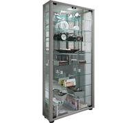Soporte de vitrina de vidrio | vitrina Vidrio con vidrio de seguridad ESG | Dimensiones aprox. H. 115 x W. 59 x D. 18 cm | Soporte de vidrio | Moderno y ahorro de espacio | Gabinete de exhibición de v