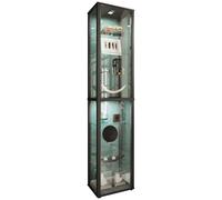 Soporte de vitrina de vidrio | vitrina Vidrio con vidrio de seguridad ESG | Dimensiones aprox. H. 227 x W. 50 x D. 38 cm | Gabinete de exhibición de vidrio | Moderno y ahorro de espacio | Gabinete de
