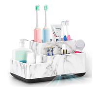 Soporte Desmontable para Cepillo de Dientes y Pasta de Dientes para encimera de baño, Organizador de baño Grande Antideslizante para Ducha, Cocina, niños, Familia, Soportes multifunción para cepillos