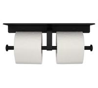 Soporte doble para papel higiénico con estante - Metal