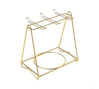 Soporte dorado para tazas de café para 6 tazas, estante de acero inoxidable con soporte para cucharadita, accesorios de cocina modernos para exhibición de encimera, 19 x 12 x 19 cm