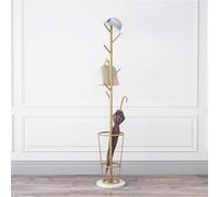 Soporte Elegante del Paraguas del Metal con el Estante de la Capa Integrado, versátil Soporte Independiente para la Entrada, Base de mármol Elegante, diseño Alto para Uso en Interiores y Exteriores