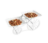 Soporte escalonado para servir | Plato elegante de 2 capas, soporte para tartas de fiesta de boda, para fiesta de cumpleaños, boda, bufé, reunión de té, cena de vacaciones