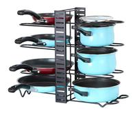 SOPORTE Estante de almacenamiento ollas sarten , tapa de olla y sartén de 5 -8 niveles, organizador de utensilios de cocina, accesorios de armario