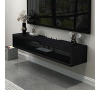 Soporte flotante para TV, consola multimedia montada en la pared con almacenamiento, unidad de entretenimiento con agujeros para cables, ideal para caja de cable y equipo de transmisión de juegos