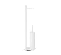 Soporte Gedy TRILLY para papel higiénico y escobilla de inodoro, de forma rectangular, color blanco mate