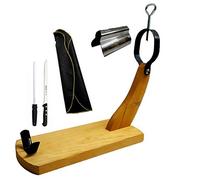Soporte Jamonero + Cuchillo Jamonero + Chaira + Pinzas para el Jamón - Kit Completo Jamonero | Degusta Teruel