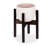 Relaxdays Soporte macetas de bambú marrón marrón oscuro