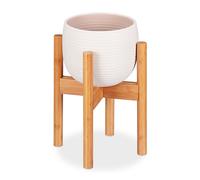 Relaxdays Soporte macetas de bambú marrón claro