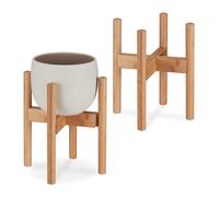 Relaxdays Set de 2 soportes para plantas marrón claro