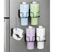 Soporte magnético para 4 vasos, juego de 2 unidades, con ganchos