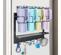 Soporte magnético para vasos de nevera, con 5 ganchos, capacidad de carga de 10 kg