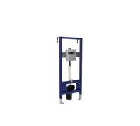 Soporte metálico con placa pulsadora de doble descarga y juego de fijación para baño Plan de Unisan - A pilas