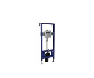 Soporte metálico con placa pulsadora de doble descarga y juego de fijación para baño Plan de Unisan - A pilas