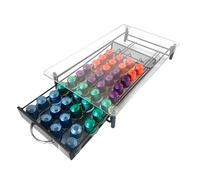 Soporte organizador cápsulas nespresso nyana home | capacidad 40 cápsulas | compatibilidad nespresso | cubierta de cristal | soporte metálico | asa de extracción