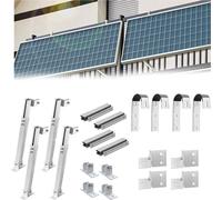 Soporte para balcón para paneles solares, sistema de fijación para barandillas, kit de montaje premium para 2 módulos solares, estructura de soporte para módulos solares, modelo redondo