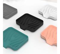 Soporte para barra de jabón con drenaje automático, fregadero de cocina de silicona, jabonera, bandeja de esponja, organizador Caddy para mostrador, dispensador de jabón Gris