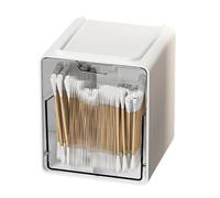Soporte para bolas de algodón, dispensador transparente a prueba de polvo, soporte de almohadilla de algodón, para tocador, mostrador, cajón, mesa, estante de pared, armario, dormitorio, salón
