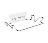 Soporte para bolsas de basura de acero inoxidable montado en la pared, estante de basura adhesivo para colgar toallas, organizador multifuncional de acero inoxidable
