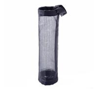 Soporte para bolsas de basura de cocina, estante de almacenamiento montado en la pared para bolsas de basura, dispensador de plástico resistente, negro, 37,5 x 11,5 cm (negro)