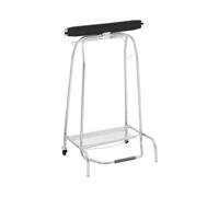 Soporte para bolsas de basura - negro y plateado - pedal - 2 ruedas pivotantes con freno | Uniprodo