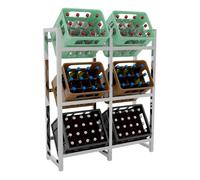 Soporte para cajas de bebidas apilables metal cromado 31x91x117 cm