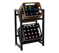 CLP Portacasse in Metallo per Bevande Stack, portacasse per Bevande salvaspazio Robusto e salvaspazio per Casse di Bevande, Colore:Nero, Dimensione:75x47x31 cm