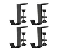 Soporte Para Calcetines De Chimenea 4 piezas ganchos metálicos reforzados | Soportes Guirnalda Repisa Chimenea, Marco de Puerta Frontal, Entrada, Ventana, Casa, Exterior y Fiesta Negro
